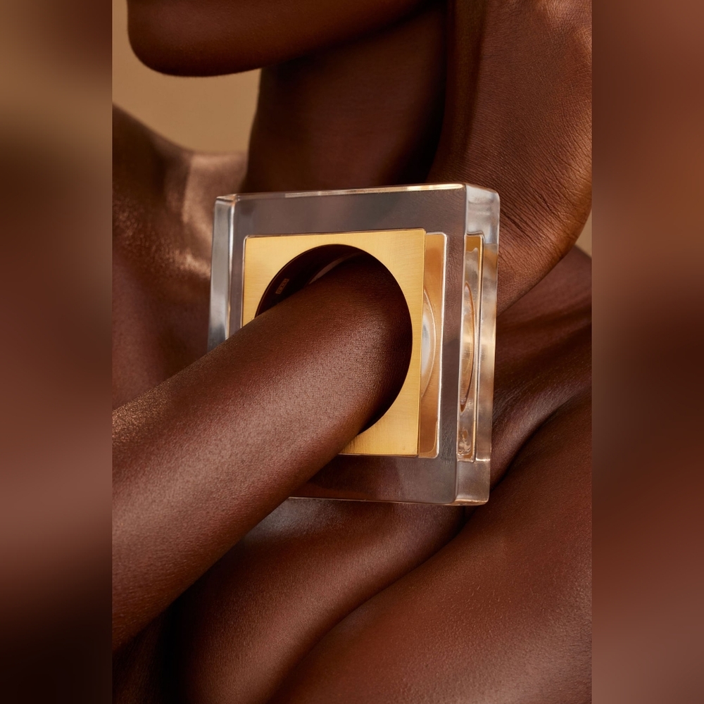 Archived KHOI Sudi Bangle Clear and Gold Extended Sizing